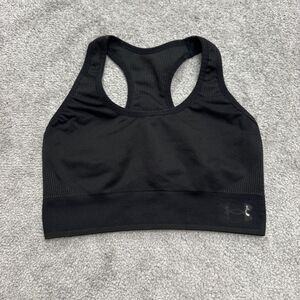 Under Armour Sports Bra Bralette Racerback Top Womens Small Black Unpadded Gym